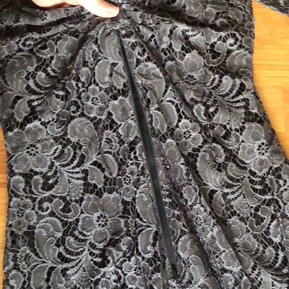 Grey Lace Dress with Built in Slip - Picture 6 of 9